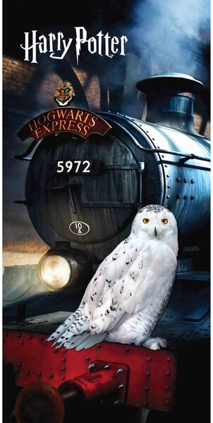 Jerry Fabrics Dětská osuška s potiskem - Harry Potter - Hedwig | 70 x 140 cm