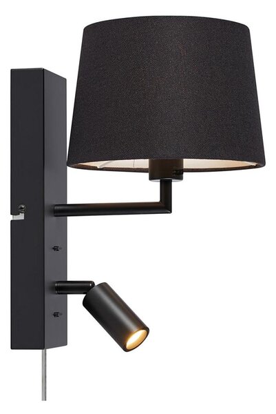 Markslöjd 108595 - LED Nástěnná lampa s USB COMO 1xE14/40W/230V + LED/3W černá