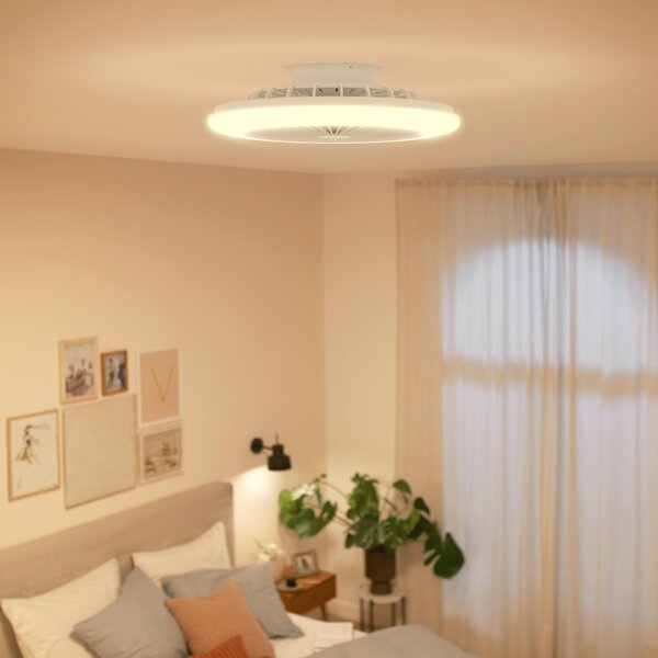 Amigo Stropní svítidlo s ventilátorem 25W+60W, 6500lm, AC 220–240, 2700-4000-6500 K, IP20, bílá