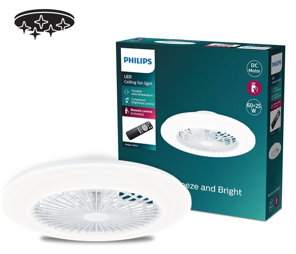 Amigo Stropní svítidlo s ventilátorem 25W+60W, 6500lm, AC 220–240, 2700-4000-6500 K, IP20, bílá