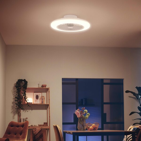 Amigo Stropní svítidlo s ventilátorem 25W+60W, 6500lm, AC 220–240, 2700-4000-6500 K, IP20, bílá