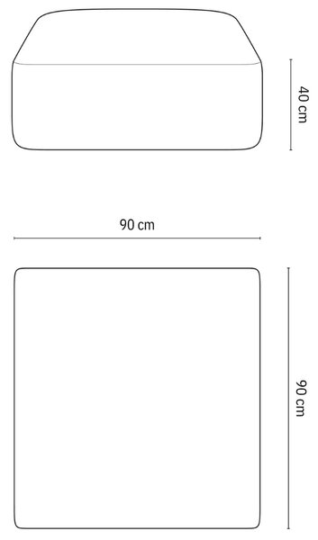 -25 % Dny MOMENTI– Cosmopolitan Design Šedá manšestrová podnožka Campi 90 x 90 cm