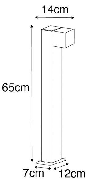 Chytrá stojací venkovní lampa černá 65 cm IP44 vč. Wifi GU10 - Baleno