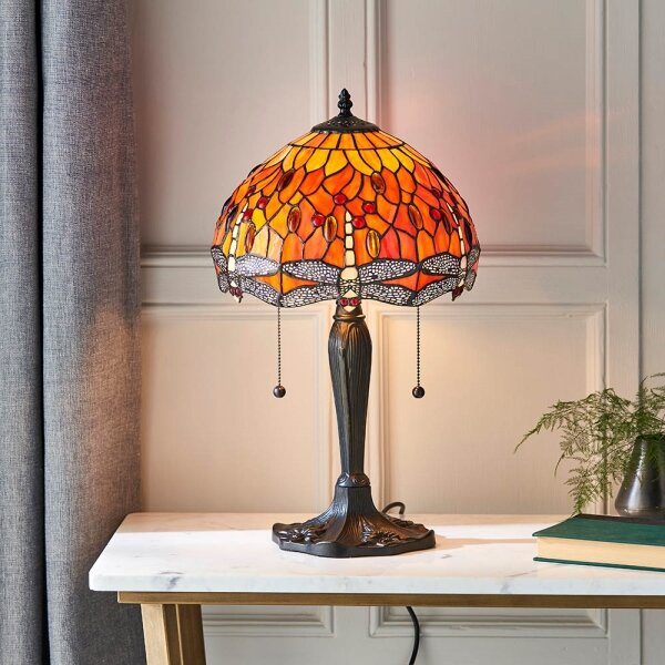 Endon 64092 - Stolní lampa Tiffany DRAGONFLY 2xE27/60W/230V pr. 30 cm