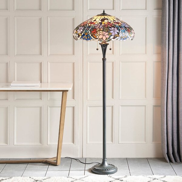 Endon 64323 - Stojací lampa Tiffany SULLIVAN 2xE27/60W/230V pr. 56 cm