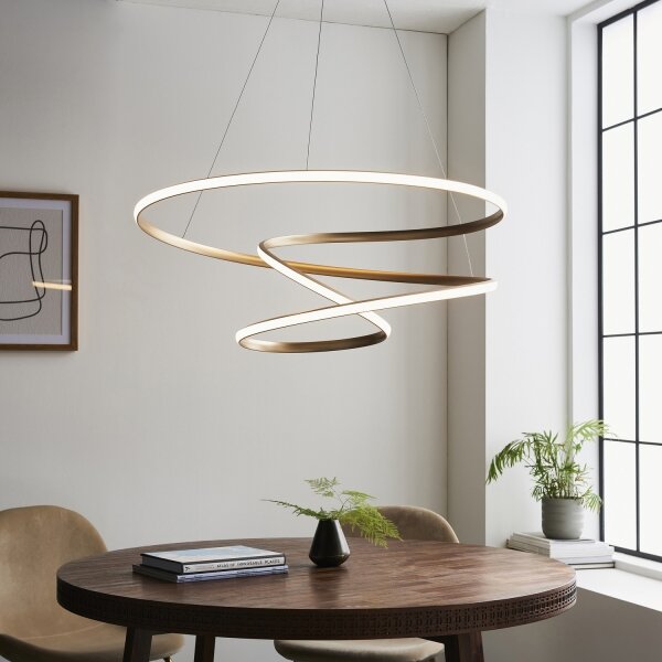 Endon 97639 - LED Stmívatelný lustr na lanku TWIRL LED/88W/230V 3000K zlatá