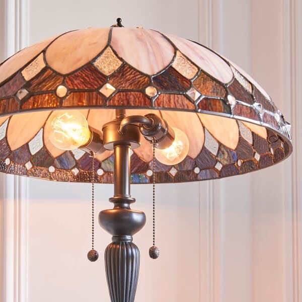 Endon 63972 - Stojací lampa Tiffany BROOKLYN 2xE27/60W/230V pr. 50 cm