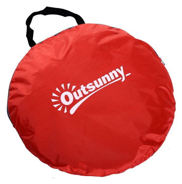 Outsunny Plážový Stan Pop Up Automatický Stan s Okýnkem UV Ochrana Přenosný Pop Up Stan, Plážový Stan Sluneční Clona pro 2-3 Osoby Malá Velikost Balen
