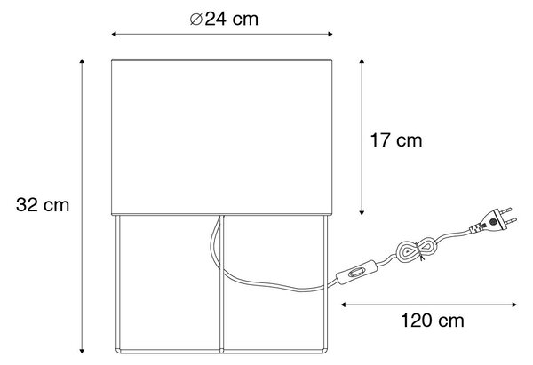 Moderní stolní lampa žlutá se zlatem - Rosalina