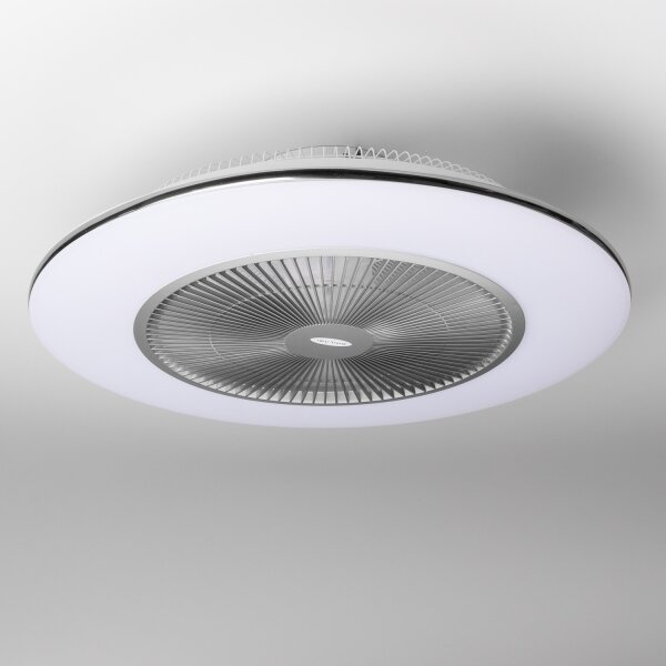 Brilagi - LED Stmívatelné svítidlo s ventilátorem AURA LED/38W/230V stříbrná +DO