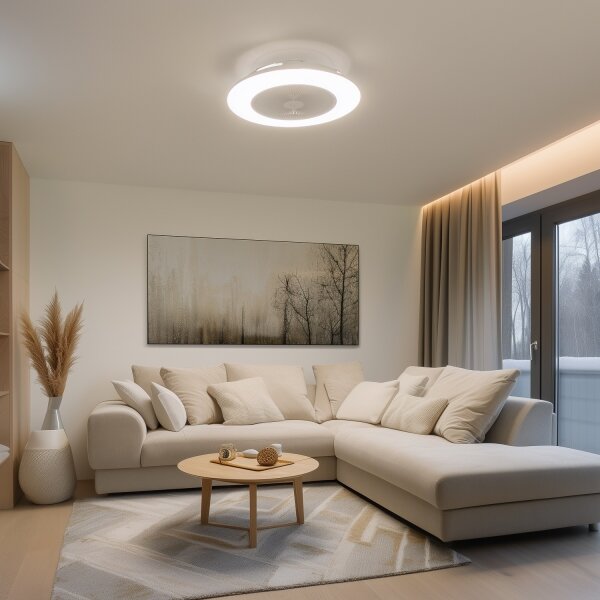 Brilagi - LED Stmívatelné svítidlo s ventilátorem AURA LED/38W/230V bílá + DO
