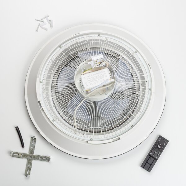 Brilagi - LED Stmívatelné svítidlo s ventilátorem AURA LED/38W/230V stříbrná +DO