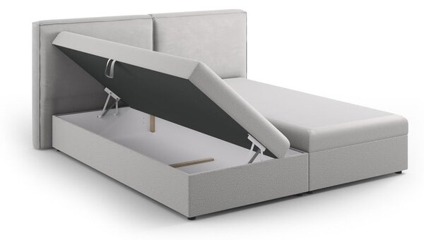 Světle šedá boxspring postel s úložným prostorem 180x200 cm Arendal – Cosmopolitan Design