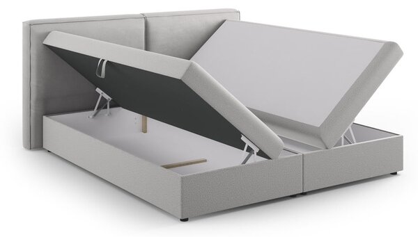 Světle šedá boxspring postel s úložným prostorem 180x200 cm Arendal – Cosmopolitan Design