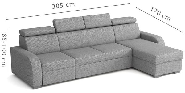 Sedací souprava OSLO L | 305x170 | rozkládací + 2x úložný prostor | VÝBĚR TKANIN