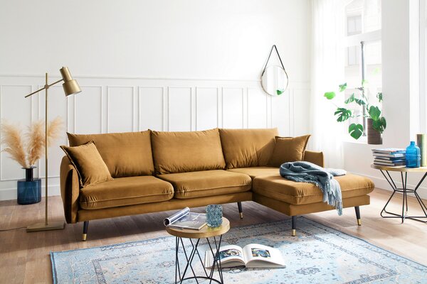 ROHOVÁ SEDAČKA, textil, hořčicově žlutá MID.YOU - Online Only sedačky, Online Only