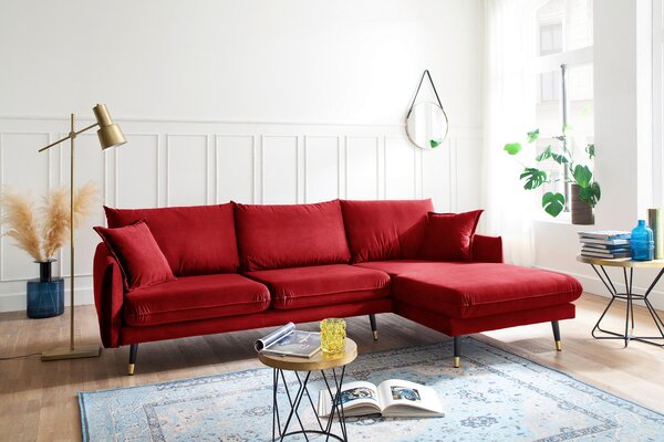 ROHOVÁ SEDAČKA, textil, tmavě červená MID.YOU - Online Only sedačky, Online Only