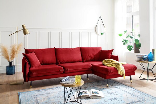 ROHOVÁ SEDAČKA, textil, tmavě červená MID.YOU - Online Only sedačky, Online Only