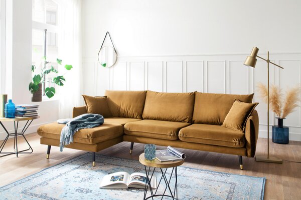 ROHOVÁ SEDAČKA, textil, hořčicově žlutá MID.YOU - Online Only sedačky, Online Only