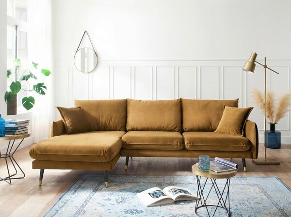 ROHOVÁ SEDAČKA, textil, hořčicově žlutá MID.YOU - Online Only sedačky, Online Only
