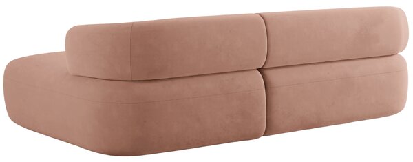 -25 % Dny MOMENTI– Windsor & Co Růžová sametová rohová pohovka Aldrin 225 cm, pravá