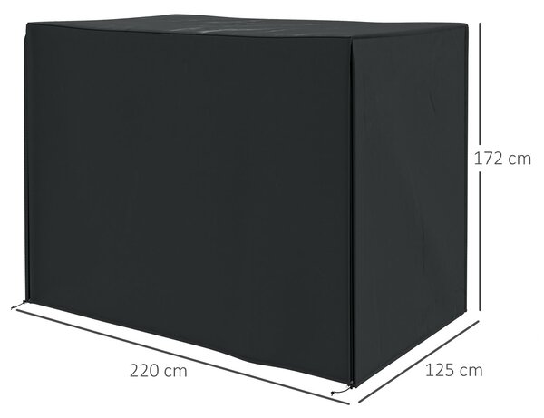 Ochranný kryt pro zahradní houpačku Outsunny pro 3 osoby, voděodolný, UV ochrana, 220x125x172 cm, Černý | Aosom