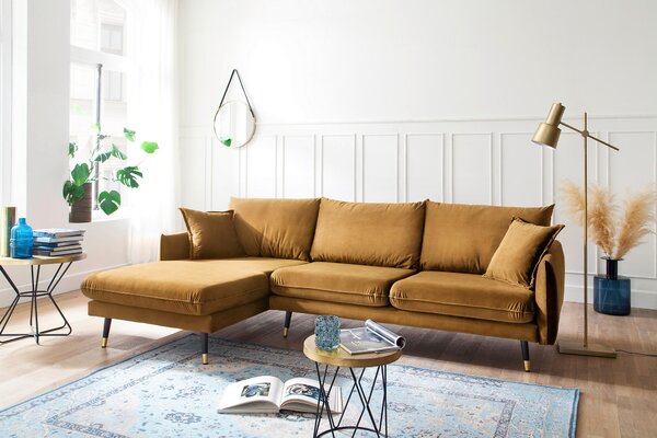 ROHOVÁ SEDAČKA, textil, hořčicově žlutá MID.YOU - Online Only sedačky, Online Only