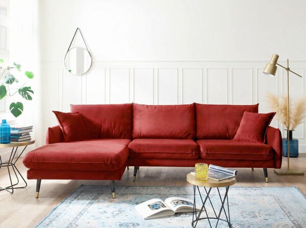 ROHOVÁ SEDAČKA, textil, tmavě červená MID.YOU - Online Only sedačky, Online Only