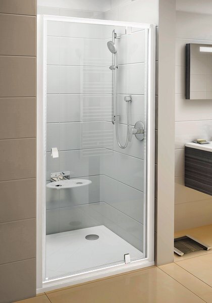 Ravak Sprchové dveře jednokřídlé 80 cm bright alu, PDOP1-80 TRANSPARENT 03G40C00Z1 Barevné provedení: bílá/bílá (rám, madla a panty v provedení bílé) PDOP1-80 TRANSPARENT