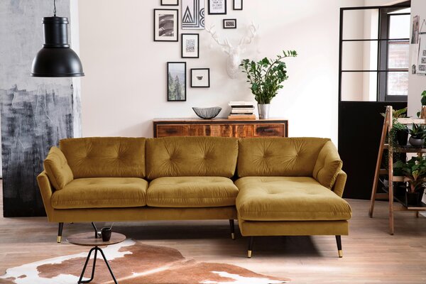 ROHOVÁ SEDAČKA, textil, hořčicově žlutá MID.YOU - Online Only sedačky, Online Only