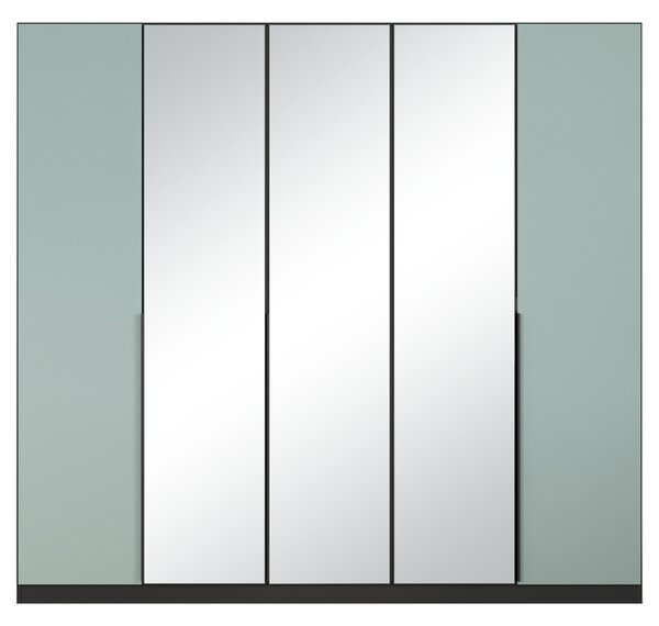 Šatní skříň ARCENIA II šedá metalická/zelená šalvějová