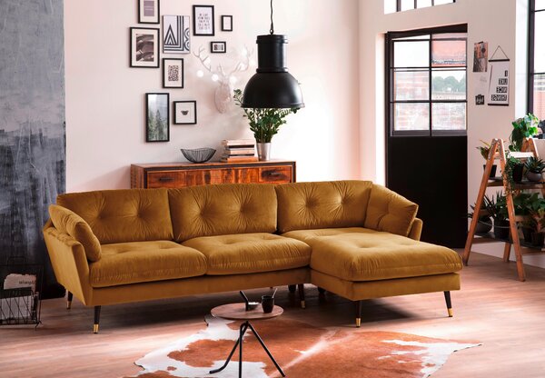 ROHOVÁ SEDAČKA, textil, hořčicově žlutá MID.YOU - Online Only sedačky, Online Only