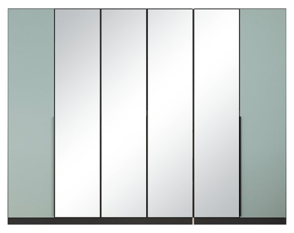 Šatní skříň ARCENIA III šedá metalická/zelená šalvějová