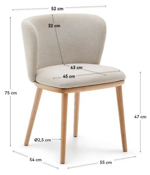 Béžové čalouněné jídelní křeslo Ciselia – Kave Home