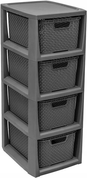 Koupelnová skříňka se 4 zásuvkami Ratan antracit BranQ