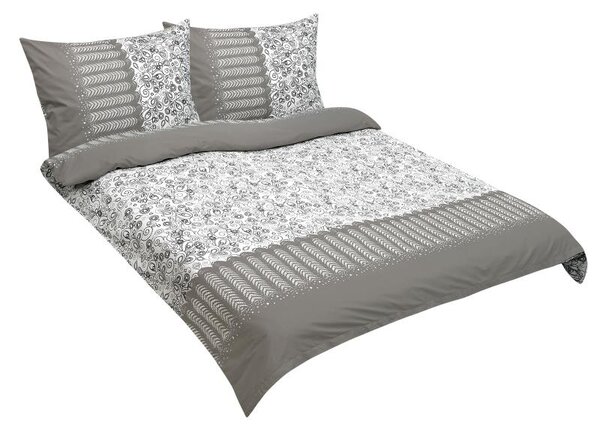 BELLATEX Povlečení bavlna na dvoudeku Šedá 1ks 200x200, 2ks 70x90 cm
