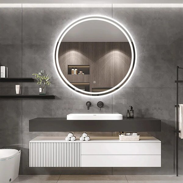 Tutumi Zrcadlo ⌀50 cm s regulovatelným LED osvětlením HOM-09517