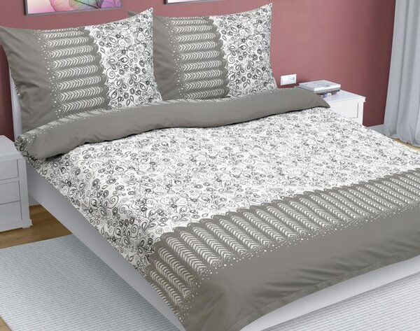 BELLATEX Povlečení bavlna na dvoudeku Šedá 1ks 200x200, 2ks 70x90 cm