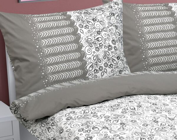 BELLATEX Povlečení bavlna na dvoudeku Šedá 1ks 200x200, 2ks 70x90 cm