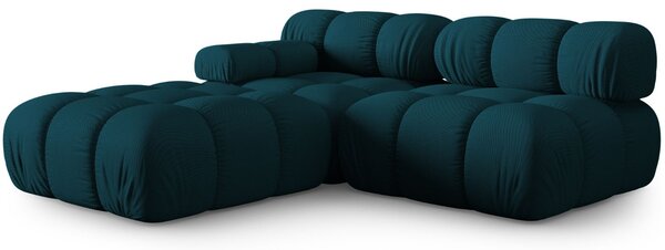 Micadoni Modrá čtyřmístná pohovka Bellis 282 cm, levá