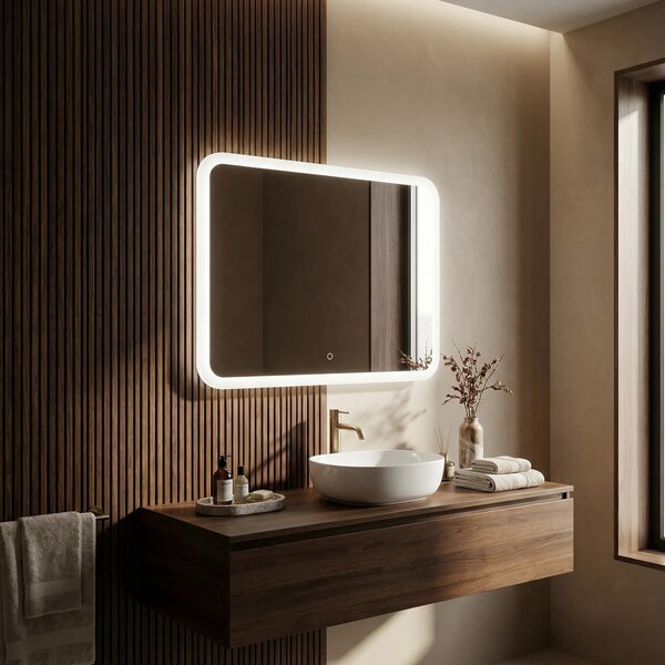 Tutumi Zrcadlo 80x60 cm s regulovatelným LED osvětlením HOM-01522