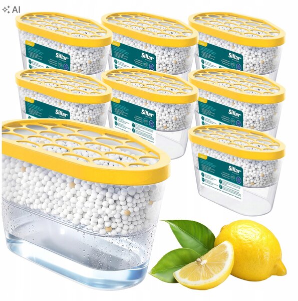 Pohlcovač vlhkosti do domácnosti Sillar 600 ml s vůní citronu 8 ks