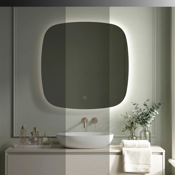 Tutumi Zrcadlo 70x70 cm s regulovatelným LED osvětlením HOM-01519