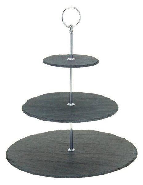 Excellent Houseware Břidlicový servírovací stojan RAZEKO 34 cm černý
