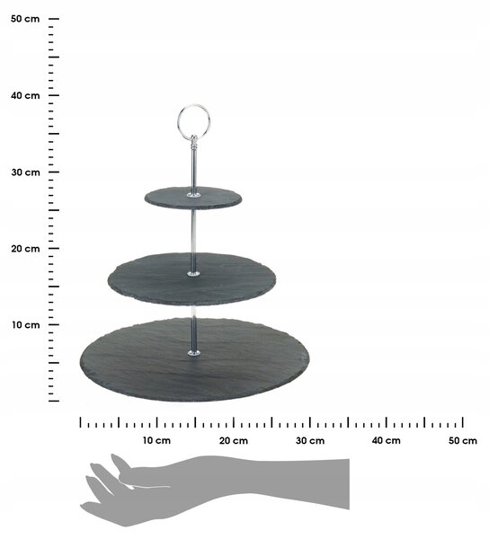 Excellent Houseware Břidlicový servírovací stojan RAZEKO 34 cm černý