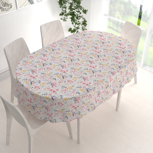 Biante Dekorační oválný ubrus PML-087 Červeno-oranžové lístky 50x100 cm