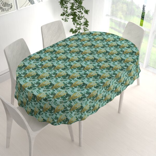 Biante Dekorační oválný ubrus PML-088 Eukalypty na mátovém 50x100 cm