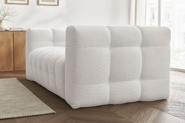 -25 % Dny MOMENTI– Bobochic Paris Bílá bouclé rozkládací pohovka Cloud 228 cm