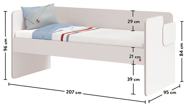Postel II 90x200 Pure Modular - bílá