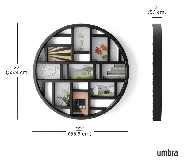 Černý plastový rámeček na zeď Luna – Umbra